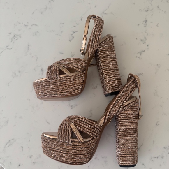 Aquazzura gold platform sandal heels - Picture 8 of 11